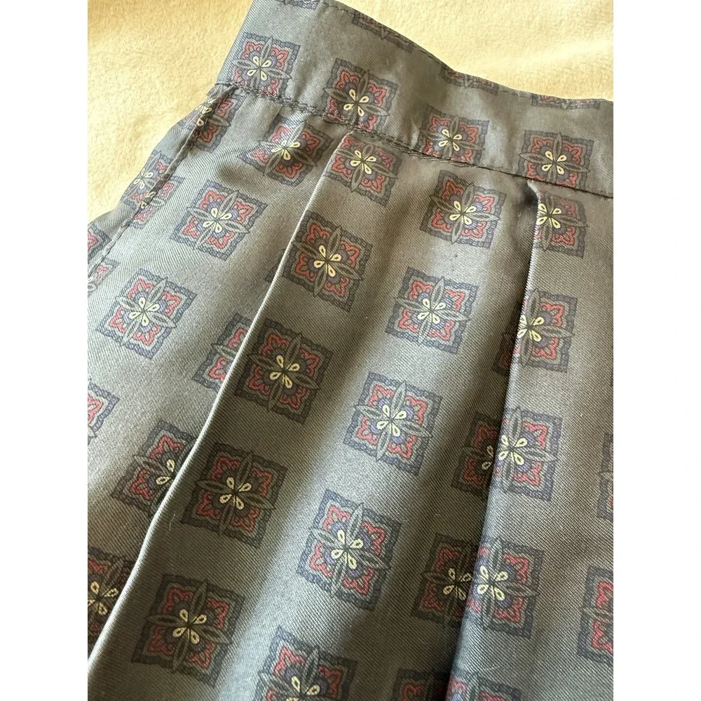 Vintage  Silk Pleated Midi Skirt 8 By J. Davis Ltd. Grandmacore Lined